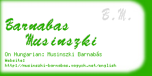 barnabas musinszki business card